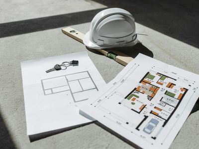 Abstract blueprint of a modern building architecture